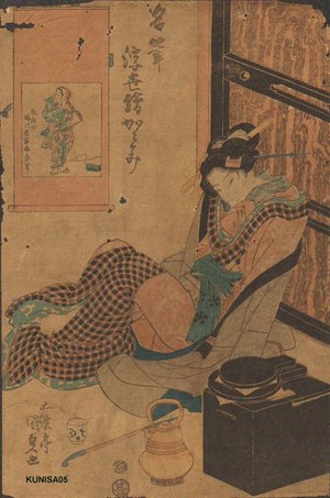 Japanese Print "Beauty" by Utagawa Kunisada, 歌川国貞 (Kunisada)