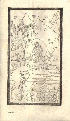 Japanese Print "Shavarsi (hunter)" by Tibetan