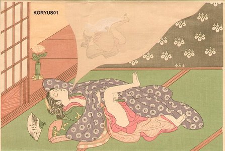 Isoda Koryusai: Bijin dreaming of making love - Asian Collection Internet Auction