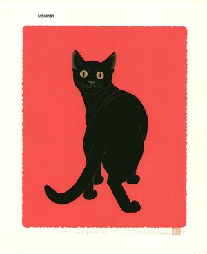 NISHIDA, Tadashige: Cat (looking back) 2B - Asian Collection Internet Auction
