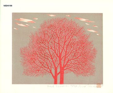 NISHIDA, Tadashige: Red Trees (5) - Asian Collection Internet Auction