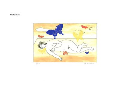 Japanese Print "Butterfly Nude" by Nemoto, N.