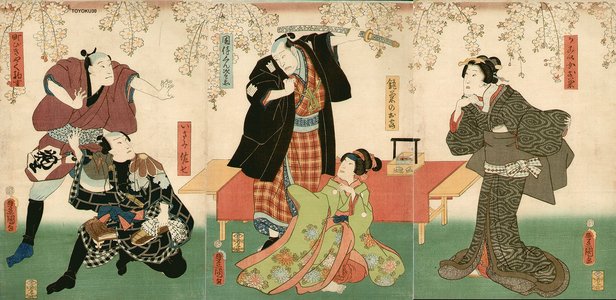 Utagawa Kunisada, 歌川国貞 (Kunisada)による浮世絵「Actor roles in cartouches not translated」