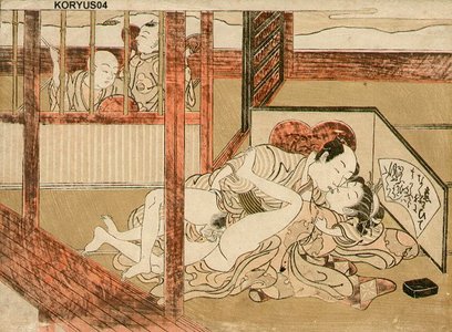 Isoda Koryusai: Couple being observed - Asian Collection Internet Auction