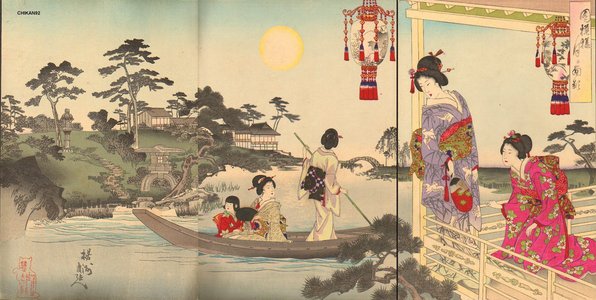 豊原周延: Triptych - Asian Collection Internet Auction