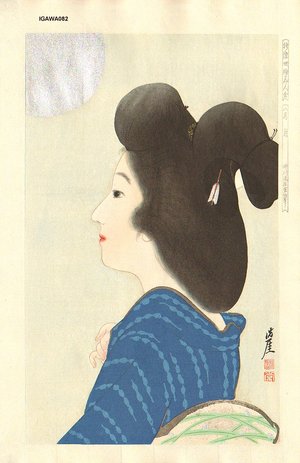 Igawa, Sengai: Full Moon (printed with mica), August - Asian Collection Internet Auction