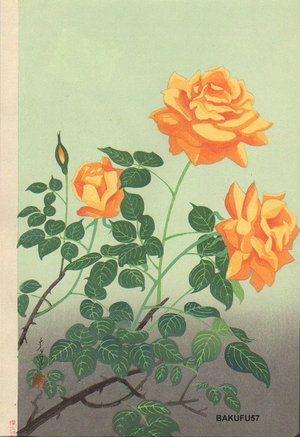 Ono, Bakufu: Yellow roses - Asian Collection Internet Auction