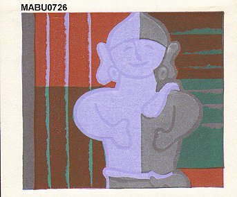 Mabuchi Toru: Card size print entitled Earthen Man - Asian Collection Internet Auction