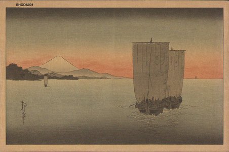 古峰: Fuji and sail boat - Asian Collection Internet Auction
