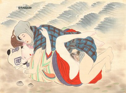 Not signed: Couple on beach - Asian Collection Internet Auction