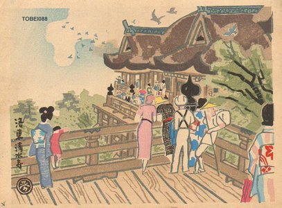 Kamei, Tobei: Performance at Kiyomizu Temple - Asian Collection Internet Auction