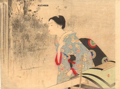 Mizuno Toshikata: BIJIN getting out of palanquin - Asian Collection Internet Auction