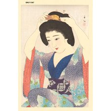 After Natori, Shunsen: Maiko Preparing Coiffure - Asian Collection Internet Auction