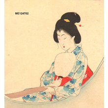 Not signed: BIJIN writing TANZAKU (poem) - Asian Collection Internet Auction