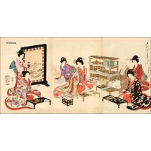 Toyohara Chikanobu: Composing poems - Asian Collection Internet Auction
