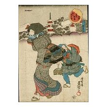 Utagawa Kunisada: One panel of triptych - Asian Collection Internet Auction