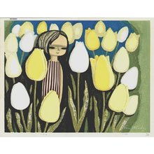 Ikeda Shuzo: Girl in Tulips - Asian Collection Internet Auction