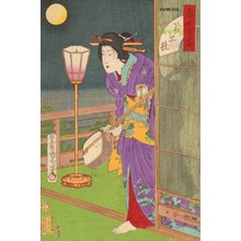 Toyohara Kunichika: Beauty with shamisen - Asian Collection Internet Auction