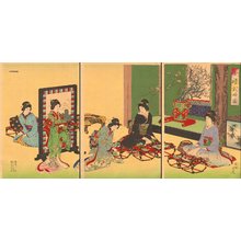 Toyohara Chikanobu: Triptych - Asian Collection Internet Auction