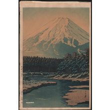 川瀬巴水: Mt. Fuji Seen from Oshino - Asian Collection Internet Auction