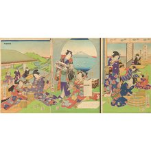 Utagawa Fusatane: GENJI-E (Tale of Genji) triptych - Asian Collection Internet Auction