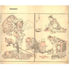 Katsushika Hokusai: Two page diptych - Asian Collection Internet Auction