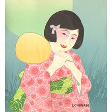 Unknown: BIJIN (beauty) with fan - Asian Collection Internet Auction