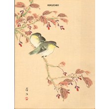 Kikuchi, Hobun: Japanese White-eye on Cherry Branch - Asian Collection Internet Auction