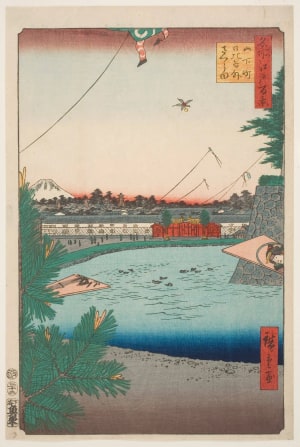 Japanese Print "Hibiya and Soto-Sakurada from Yamashitachō (Yamashitachō Hibiya Soto-Sakurada)" by Utagawa Hiroshige, 歌川広重 (Utagawa Hiroshige I 歌川 広重)