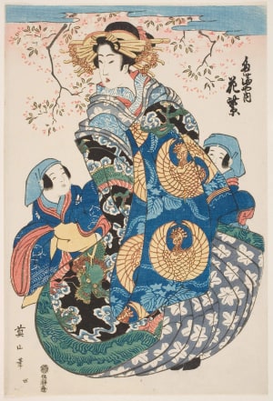 Japanese Print "The Courtesan Hanamurasaki of the Tamaya" by Kikugawa Eizan, 菊川英山 (Kikukawa Eizan 菊川 英山)