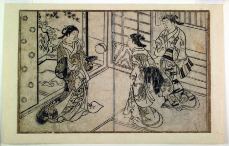 Japanese Print "Football Practice" by Nishikawa Sukenobu, 西川祐信 (Nishikawa Sukenobu)