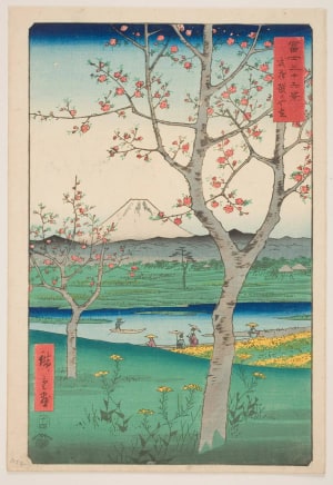 Japanese Print "The Outskirts of Koshigaya in Musashi Province (Musashi Koshigaya zai)" by Utagawa Hiroshige, 歌川広重 (Utagawa Hiroshige I 歌川 広重)