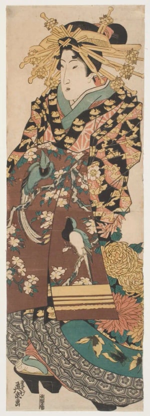 Japanese Print "Courtesan on Parade" by Keisai Eisen, 渓斉英泉 (Keisai Eisen 渓斉 英泉)