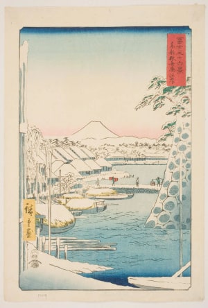 Japanese Print "The Riverbank at Sukiya in the Eastern Capital (Tōto Sukiyagashi)" by Utagawa Hiroshige, 歌川広重 (Utagawa Hiroshige I 歌川 広重)