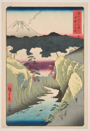 Japanese Print "Inume Pass in Kai Province (Kai Inume tōge)" by Utagawa Hiroshige, 歌川広重 (Utagawa Hiroshige I 歌川 広重)