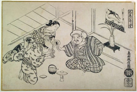 Japanese Print "Daikoku Strikes forth Coins (Daikoku no uchi-kane)" by Okumura Masanobu, 奥村政信 (Okumura Masanobu 奥村 政信)