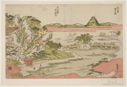 Japanese Print "Sets No Sekisho Ni Ishiyama No Shugetsu" by Kitao Masayoshi, 北尾政美 (Kitao MASAYOSHI)