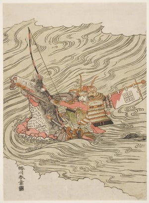 Estampe japonaise "Sasaki Shiro Takatsuna on Iketsuki" par Katsukawa Shunsho, 勝川春章 (Katsukawa Shunshō 勝川 春章)
