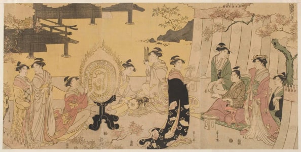 Japanese Print "The Maple Fete" by Hosoda Eishi, 細田栄之 (Eishi, Hosoda)