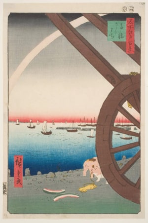 Japanese Print "Ushimachi in the Takanawa District (Takanawa Ushimachi)" by Utagawa Hiroshige, 歌川広重 (Utagawa Hiroshige I 歌川 広重)