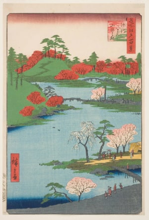 Japanese Print "Open Garden at Fukagawa Hachiman Shrine" by Utagawa Hiroshige, 歌川広重 (Utagawa Hiroshige I 歌川 広重)