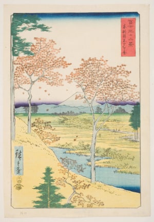 Japanese Print "Yūhigaoka at Meguro in the Eastern Capital (Tōto Meguro Yūhigaoka)" by Utagawa Hiroshige, 歌川広重 (Utagawa Hiroshige I 歌川 広重)