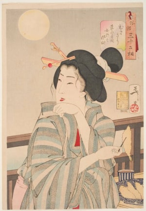 Japanese Print "Looking Delicious: Customs and Manners of a Prostitute of the Kaei Era" by Tsukioka Yoshitoshi, 月岡芳年 (Tsukioka Yoshitoshi 月岡 芳年)