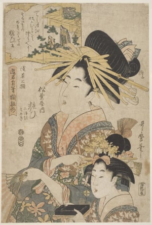 Japanese Print "Yoso-Oi Of Matsuba-Ya" by Kitagawa Utamaro II 二代 喜多川 歌麿