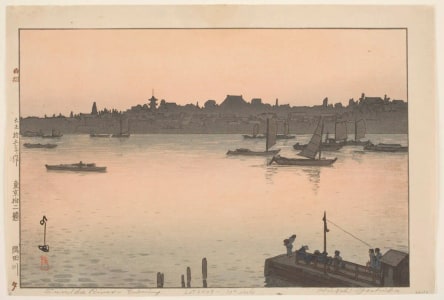 Japanese Print "Sumida River-Evening" by Yoshida Hiroshi, 吉田博 (Hiroshi Yoshida)