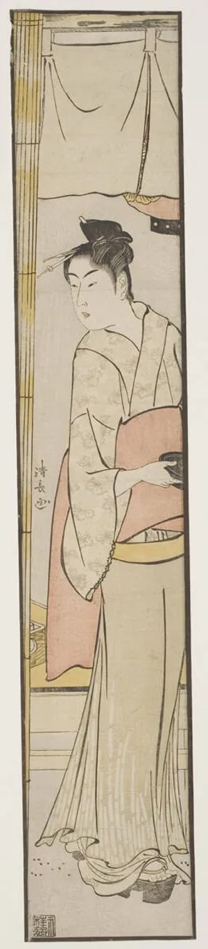 Japanese Print "Teahouse Waitress" by Torii Kiyonaga, 鳥居清長 (Torii Kiyonaga)