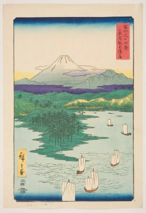 Japanese Print "Yokohama at Noge in Musashi Province" by Utagawa Hiroshige, 歌川広重 (Utagawa Hiroshige I 歌川 広重)
