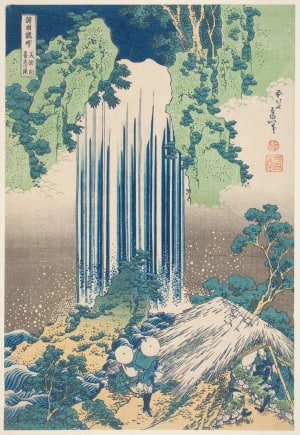 Japanese Print "Yōrō Waterfall in Mino Province" by Katsushika Hokusai, 葛飾北斎 (Katsushika Hokusai 葛飾 北斎)