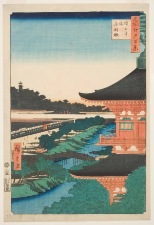 Japanese Print "Zōjōji Pagoda and Akabane (Zōjōjitō Akabane)" by Utagawa Hiroshige, 歌川広重 (Utagawa Hiroshige I 歌川 広重)