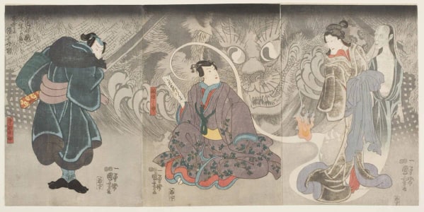Japanese Print "Cat-witch of Okabe from the play "The 53 Stations of the Tokaido" (go-ju-san-tsugi)" by Utagawa Kuniyoshi, 歌川国芳 (Utagawa Kuniyoshi 歌川 国芳)